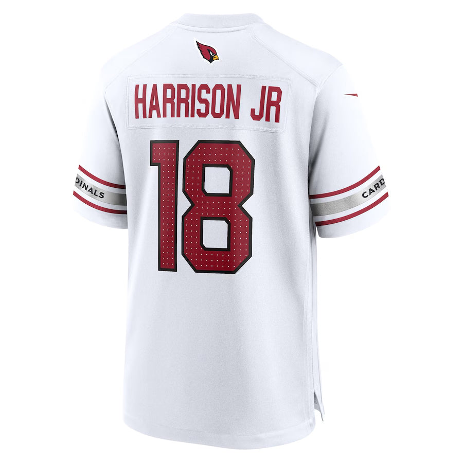 A.Cardinals #18 Marvin Harrison Jr. Player White Game Road Odoa Stitched Jerseys
