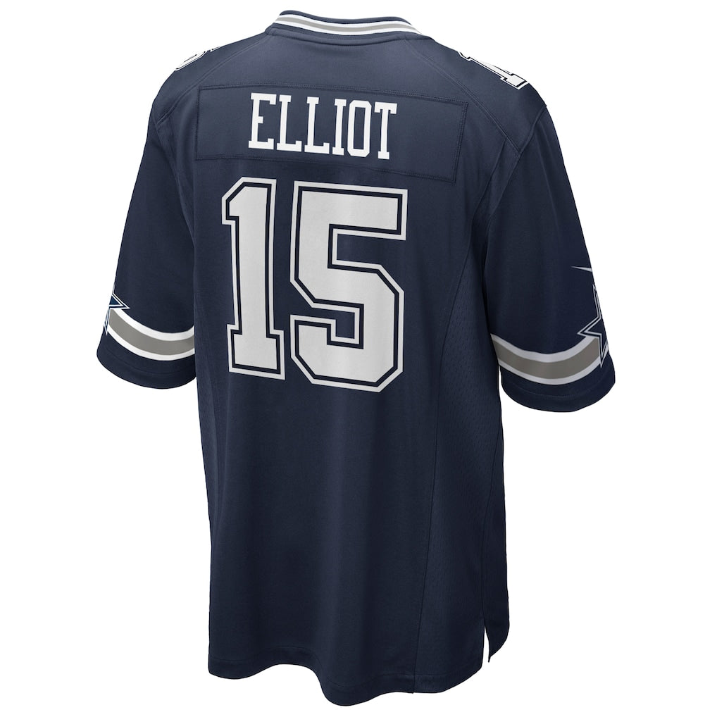 Odoa D.Cowboys #15 Ezekiel Elliott Navy Team Game Jersey