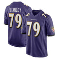 B.Ravens #79 Ronnie Stanley Player Purple Game Home Odoa Stitched Jerseys