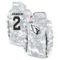 A.Cardinals #2 Will Johnson Player Camo Salute to Service Hoodies Odoa Stitched Jerseys