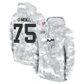 M.Vikings #75 Brian O'Neill Player Arctic Camo Salute to Service Pullover Hoodies Limited Game Odoa Stitched Jerseys