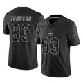 NO.Saints #83 Juwan Johnson Player Black Limited Reflective Home Game Odoa Stitched Jerseys