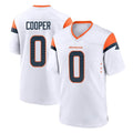 D.Broncos #0 Jonathon Cooper Player White Home Game Odoa Stitched Jerseys