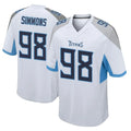 T.Titans #98 Jeffery Simmons Player White Home Game Odoa Stitched Jerseys