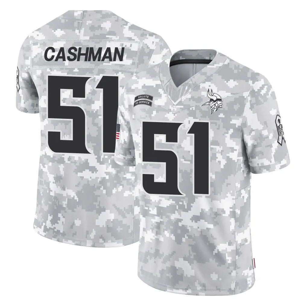 M.Vikings #51 Blake Cashman Player Arctic Camo Salute To Service Limited Game Odoa Stitched Jerseys
