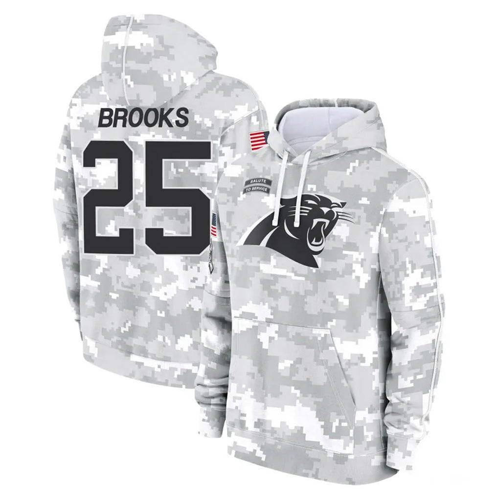 C.Panthers #25 Jonathon Brooks Player Arctic Camo Salute to Service Pullover Hoodies Limited Game Odoa Stitched Jerseys