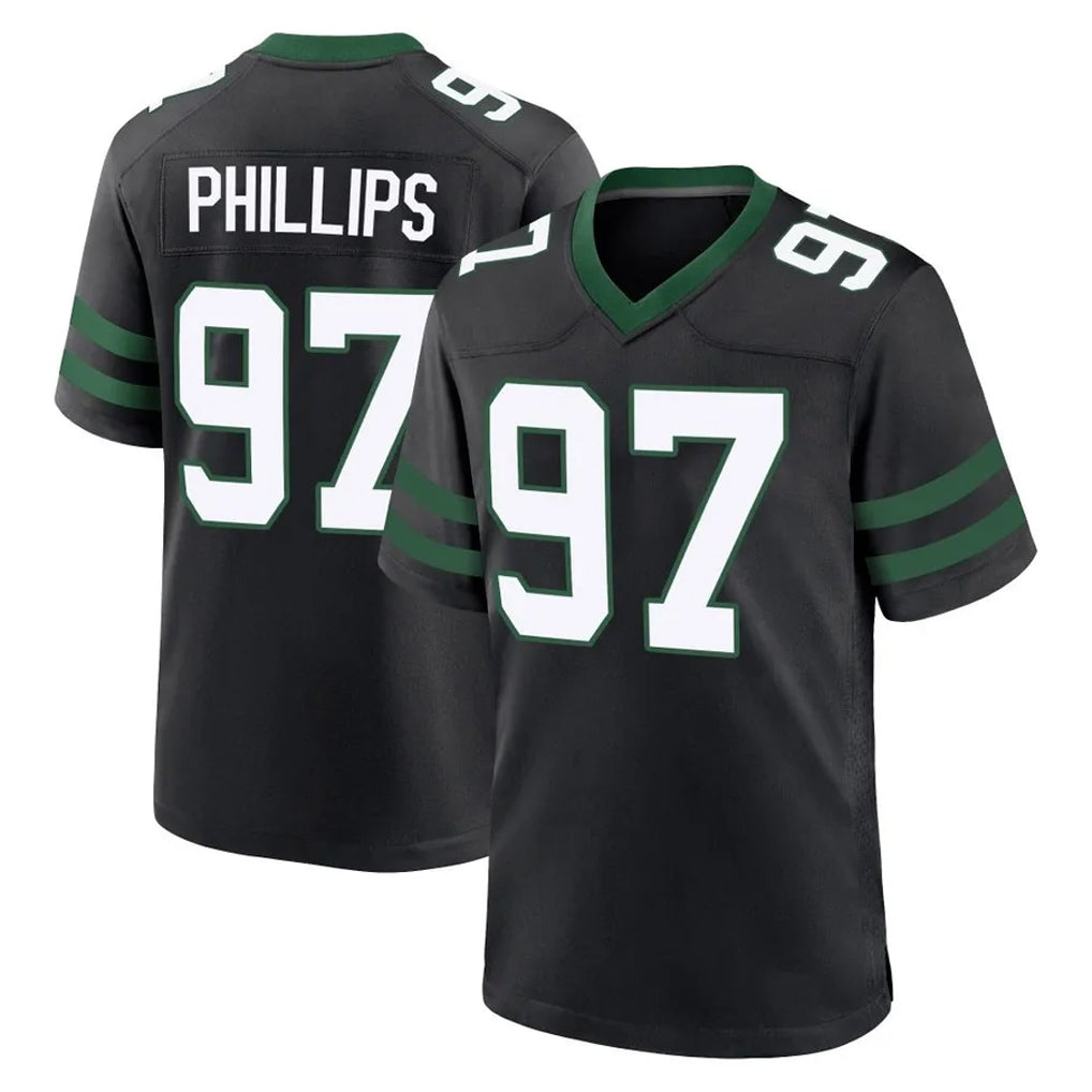 NY.Jets #97 Harrison Phillips Player Black Legacy Home Game Odoa Stitched Jerseys