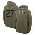 D.Broncos #27 J.K. Dobbins Player Olive Salute to Service Pullover Hoodies Limited Odoa Stitched Jerseys