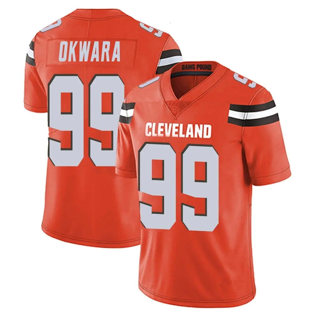 C.Browns #99 Julian Okwara Player Orange Alternate Vapor Untouchable Limited Home Game Odoa Stitched Jerseys