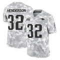 NE.Patriots #32 TreVeyon Henderson Player Arctic Camo Salute To Service Limited Game Odoa Stitched Jerseys