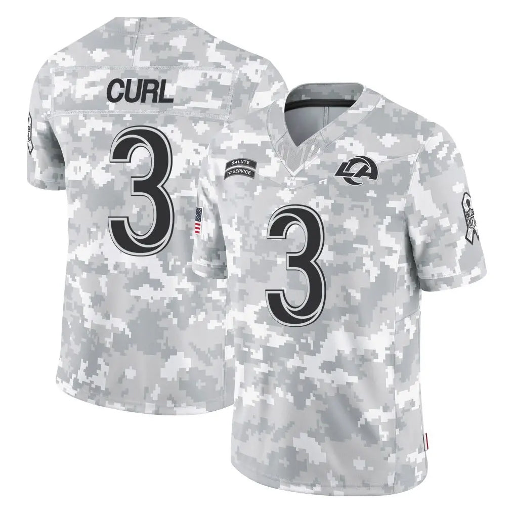 LA.Rams #3 Kam Curl Player Arctic Camo Salute To Service Limited Game Odoa Stitched Jerseys