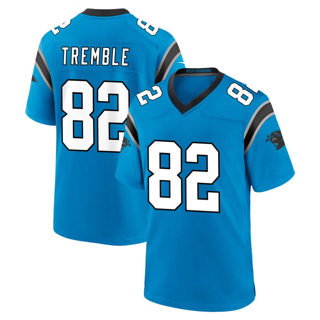 C.Panthers #82 Tommy Tremble Player Blue Home Game Odoa Stitched Jerseys