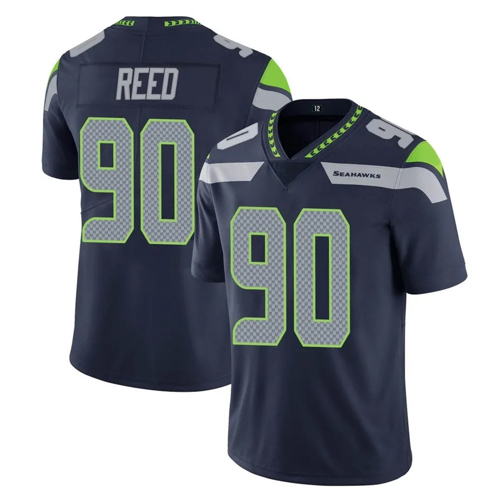 S.Seahawks #90 Jarran Reed Player Navy Limited Vapor Untouchable Home Game Odoa Stitched Jerseys