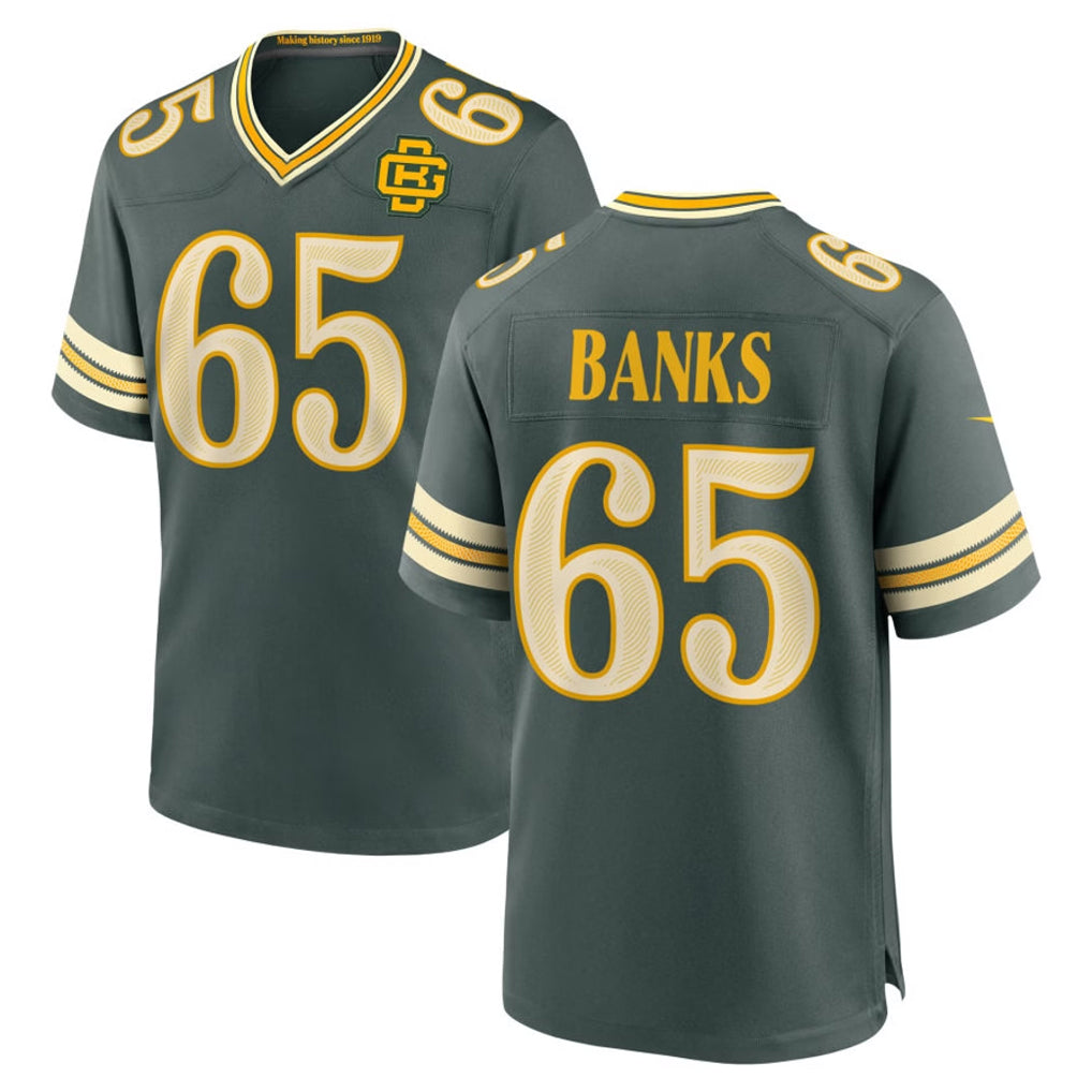 GB.Packers #65 Aaron Banks Player Green 2026 Rivalries Collection Home Game Odoa Stitched Jerseys