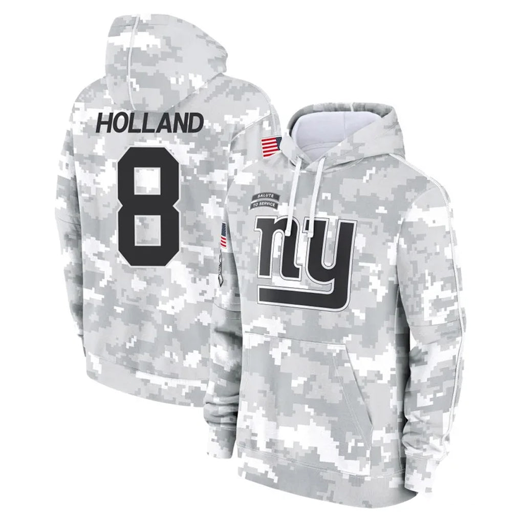 NY.Giants #8 Jevon Holland Player Arctic Camo Salute to Service Pullover Hoodies Limited Game Odoa Stitched Jerseys