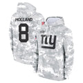 NY.Giants #8 Jevon Holland Player Arctic Camo Salute to Service Pullover Hoodies Limited Game Odoa Stitched Jerseys