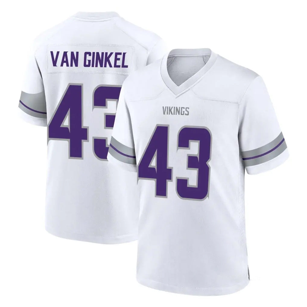 M.Vikings #43 Andrew Van Ginkel Player White Alternate Home Game Odoa Stitched Jerseys