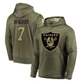 LV.Raiders #7 Quay Walker Player Olive Salute to Service Pullover Hoodies Home Game Odoa Stitched Jerseys