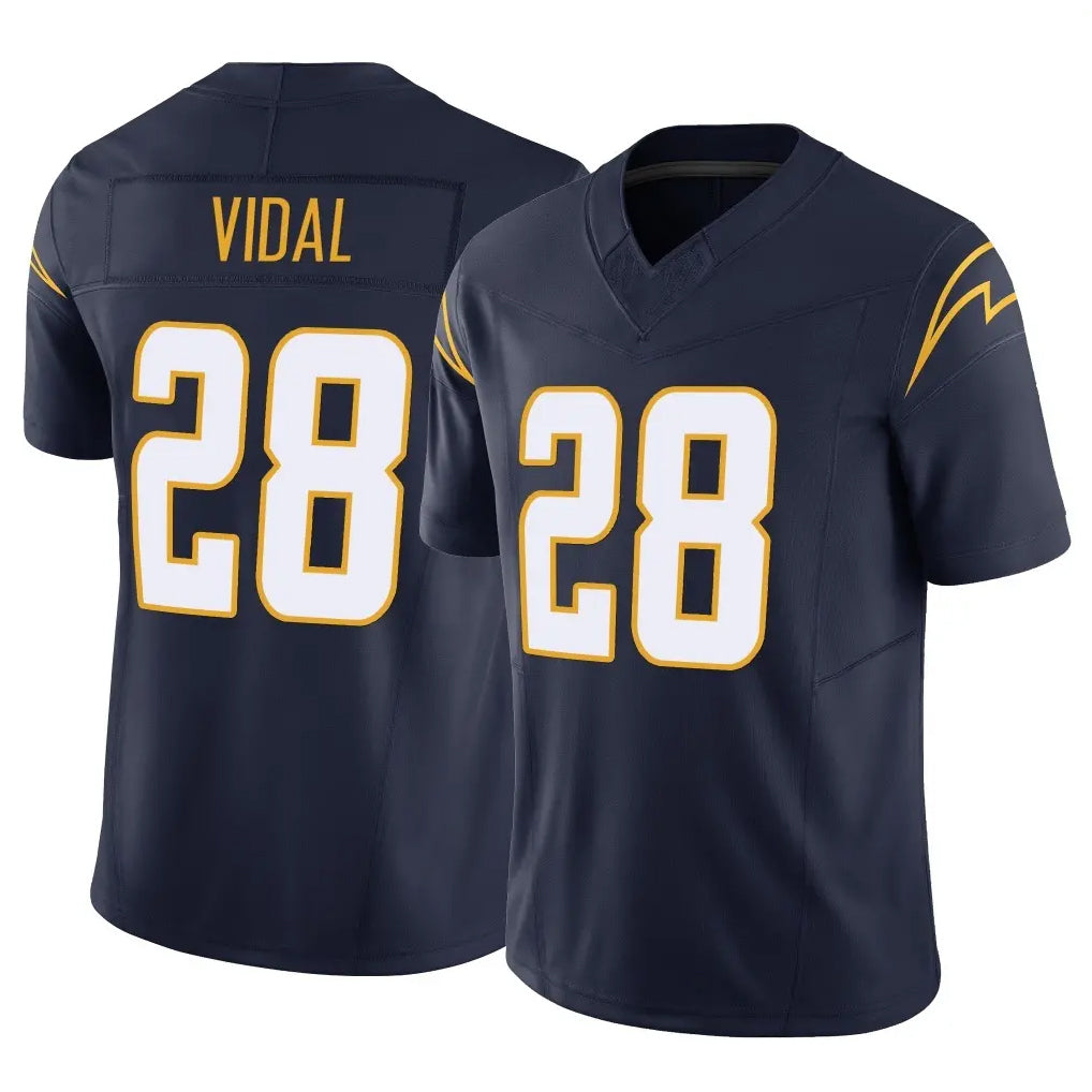 LA.Chargers #28 Kimani Vidal Player Navy Limited Vapor F.U.S.E. Home Game Odoa Stitched Jerseys