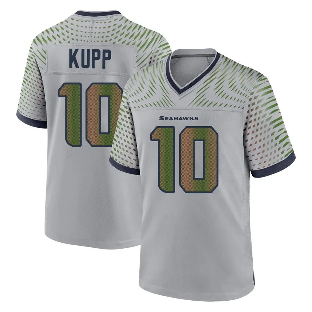 S.Seahawks #10 Cooper Kupp Player Grey 2025 Rivalries Collection Home Game Odoa Stitched Jerseys