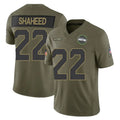 S.Seahawks #22 Rashid Shaheed Player Olive 2025 Salute To Service Limited Home Game Odoa Stitched Jerseys