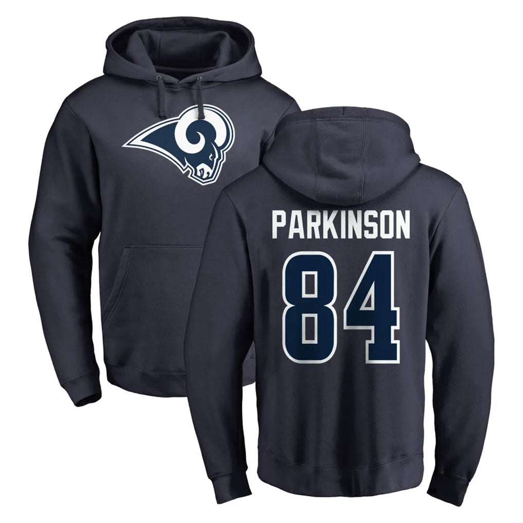 LA.Rams #84 Colby Parkinson Player Navy Pullover Hoodie Limited Game Odoa Stitched Jerseys