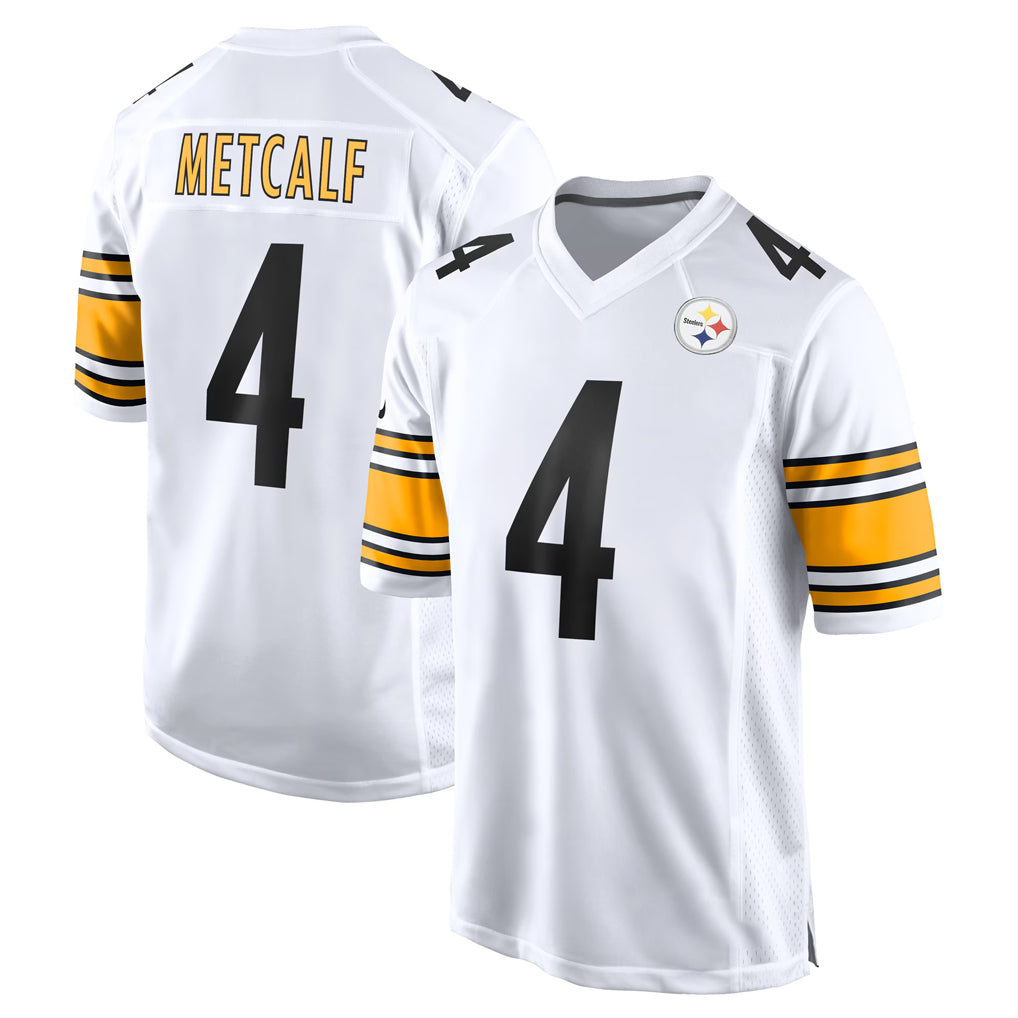 P.Steelers #4 DK Metcalf Player White Home Game Odoa Stitched Jerseys