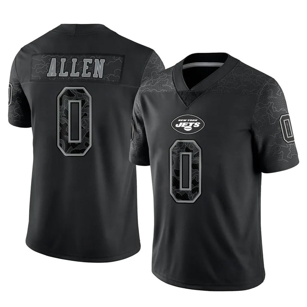 NY.Jets #0 Braelon Allen Player Stealth Black Limited Reflective Home Game Odoa Stitched Jerseys