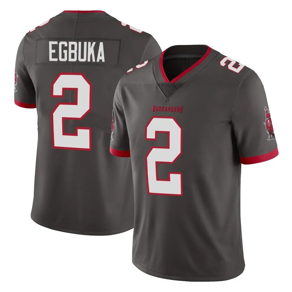TB.Buccaneers #2 Emeka Egbuka Player Pewter Limited Alternate Vapor Home Game Odoa Stitched Jerseys
