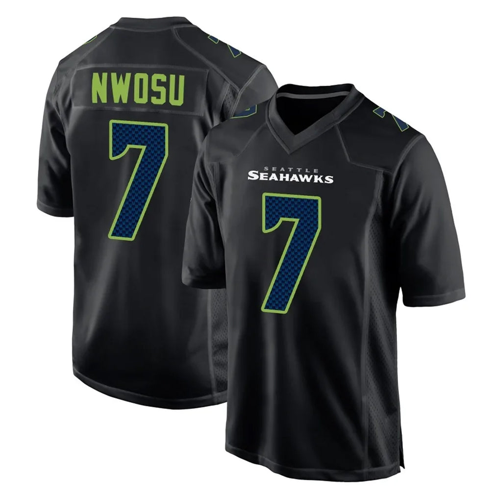 S.Seahawks #7 Uchenna Nwosu Player Black Limited Fashion Home Game Odoa Stitched Jerseys