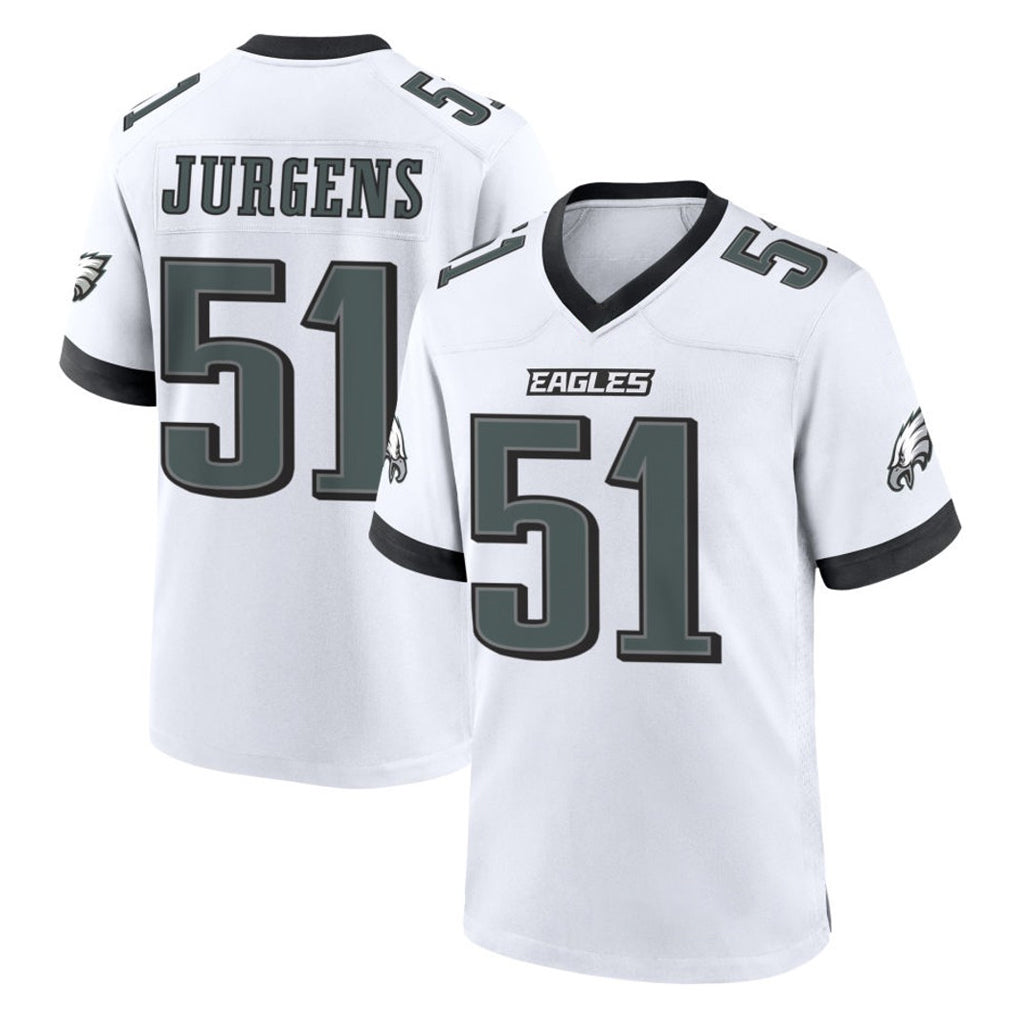 P.Eagles #51 Cam Jurgens Player White Game Home Odoa Stitched Jerseys