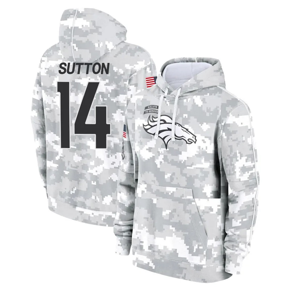 D.Broncos #14 Courtland Sutton Player Arctic Camo Salute to Service Hoodies Limited Game Odoa Stitched Jerseys