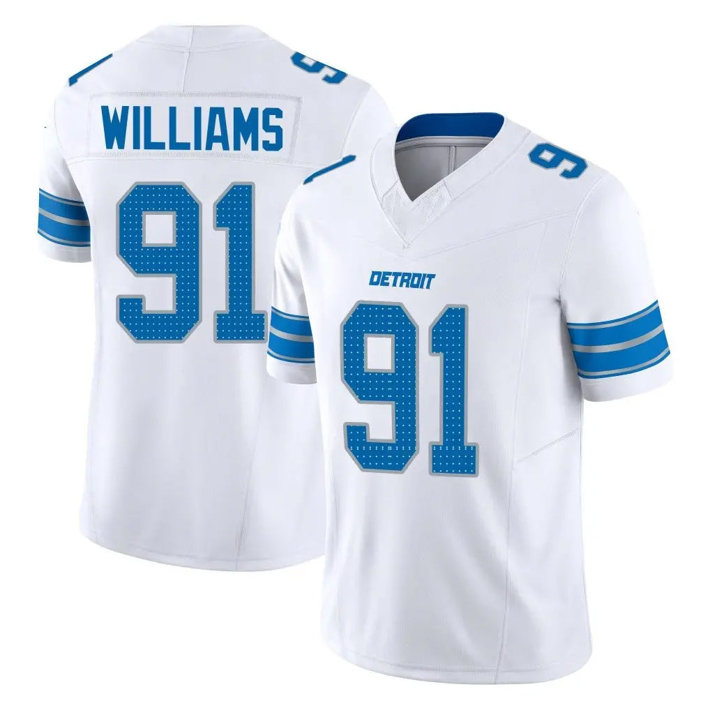 D.Lions #91 Tyleik Williams Player White Limited Vapor F.U.S.E. Alternate Home Game Odoa Stitched Jerseys