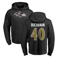 B.Ravens #40 Teddye Buchanan Player Black Pullover Hoodie Odoa Stitched Jerseys