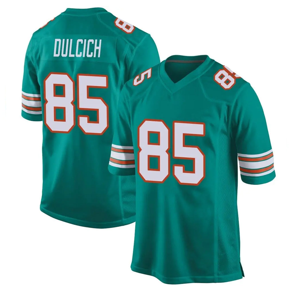 M.Dolphins #85 Greg Dulcich Player Aqua Alternate Home Game Odoa Stitched Jerseys