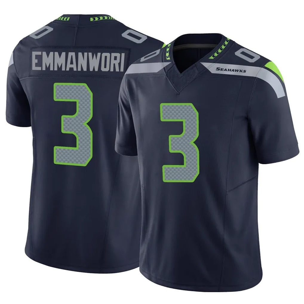 S.Seahawks #3 Nick Emmanwori Player Navy Limited Vapor F.U.S.E. Home Game Odoa Stitched Jerseys