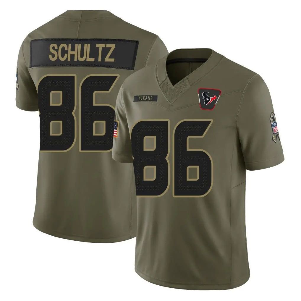 H.Texans #86 Dalton Schultz Player Olive 2025 Salute To Service Limited Game Odoa Stitched Jerseys