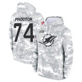 M.Dolphins #74 Kadyn Proctor Player Arctic Camo Salute to Service Hoodies Limited Game Odoa Stitched Jerseys