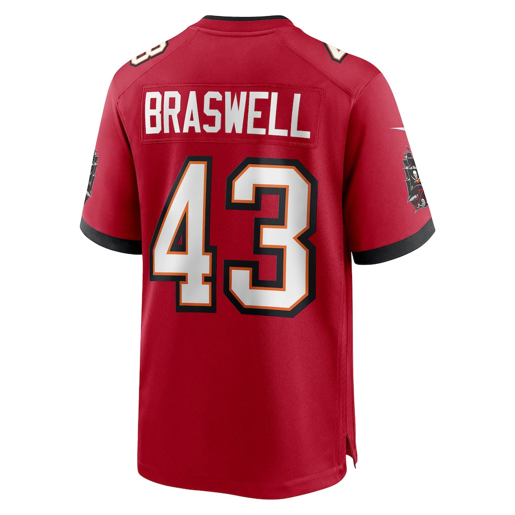 Odoa TB.Buccaneers #43 Chris Braswell Red Game Jersey