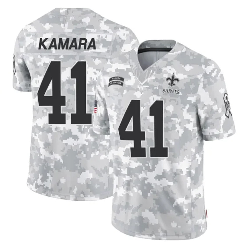 NO.Saints #41 Alvin Kamara Player Arctic Camo Salute To Service Limited Game Odoa Stitched Jerseys