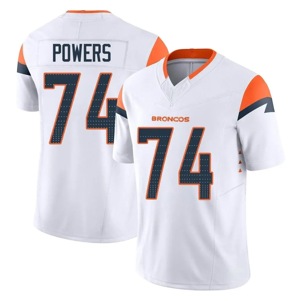 D.Broncos #74 Ben Powers Player White Limited Vapor F.U.S.E. Home Game Odoa Stitched Jerseys