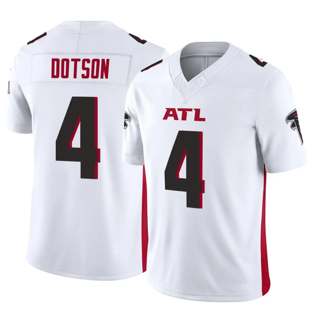 A.Falcons #4 Jahan Dotson Player White Vapor F.U.S.E. Limited Odoa Stitched Jerseys