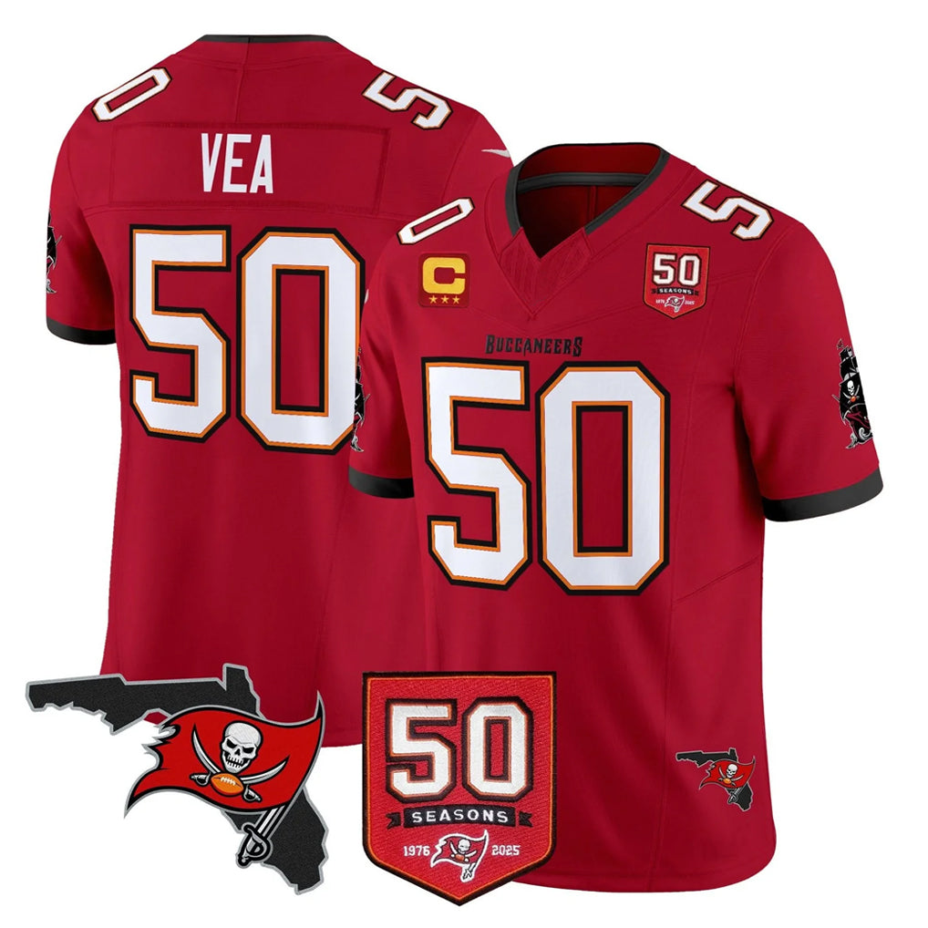 TB.Buccaneers #50 Vita Vea Player Red Limited 2026 Season Vapor F.U.S.E. Home Game Odoa Stitched Jerseys