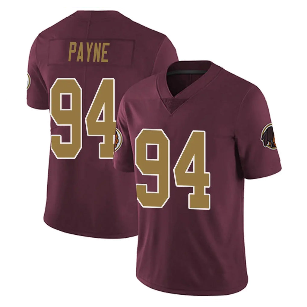 W.Commanders #94 Daron Payne Player Burgundy Alternate Vapor Untouchable Home Game Odoa Stitched Jerseys