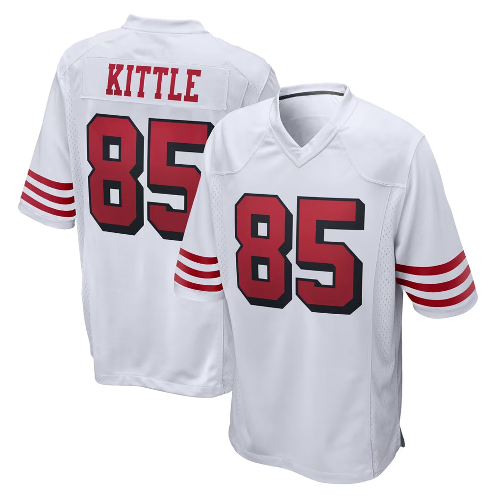 SF.49ers #85 George Kittle Player White Limited Home Game Odoa Stitched Jerseys