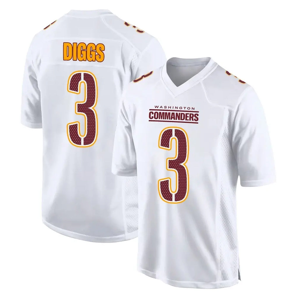 W.Commanders #3 Stefon Diggs Player White Tundra Fashion Home Game Odoa Stitched Jerseys