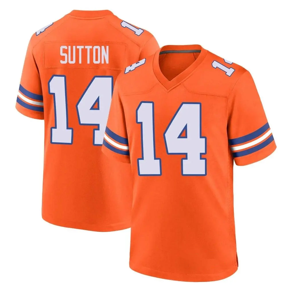D.Broncos #14 Courtland Sutton Player Orange Alternate Collection Throwback Game Odoa Stitched Jerseys