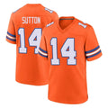 D.Broncos #14 Courtland Sutton Player Orange Alternate Collection Throwback Game Odoa Stitched Jerseys