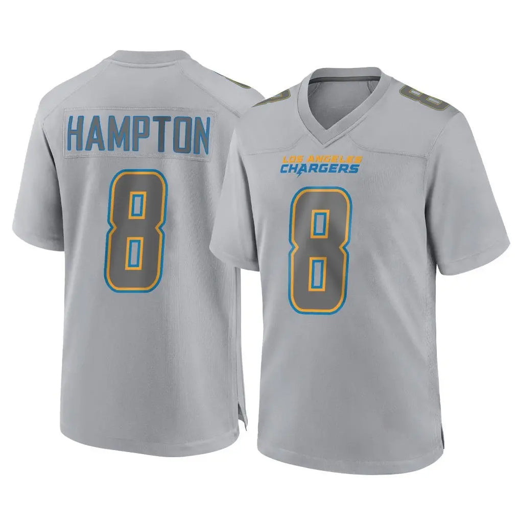 LA.Chargers #8 Omarion Hampton Player Gray Atmosphere Fashion Home Game Odoa Stitched Jerseys