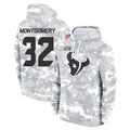 H.Texans #32 David Montgomery Player Arctic Camo Salute to Service Hoodies Limited Game Odoa Stitched Jerseys